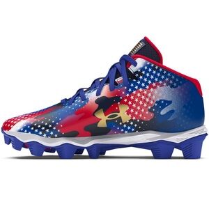 Under Armour Kids Spotlight 4.0 VVS RM Football Cleats SIZE 6 Youth USA Blue Red